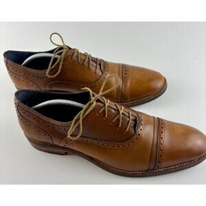 Messico Men’s Brown Leather Cap Toe Oxford Shoes Size 11.5